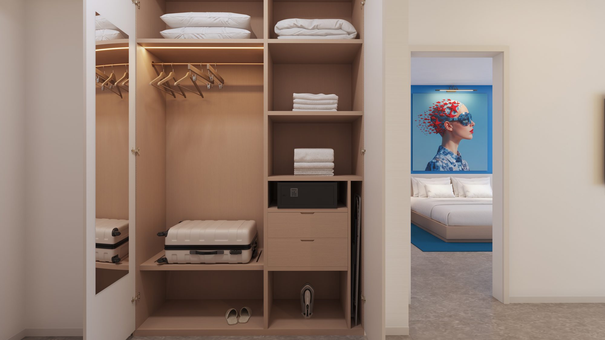 Vestidor de una suite de NOMAD
